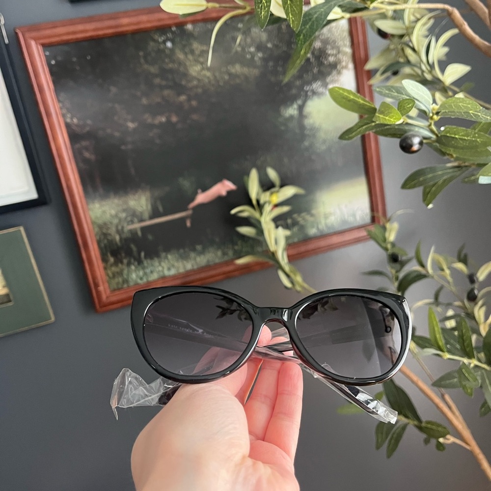 Chic Black Cat-Eye Sunglasses-Kate Spade - Picture 4 of 5